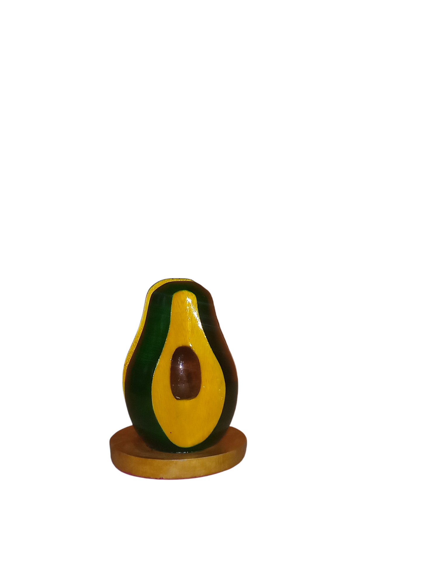 AVOCADO-SHAPED NAPKIN HOLDER.